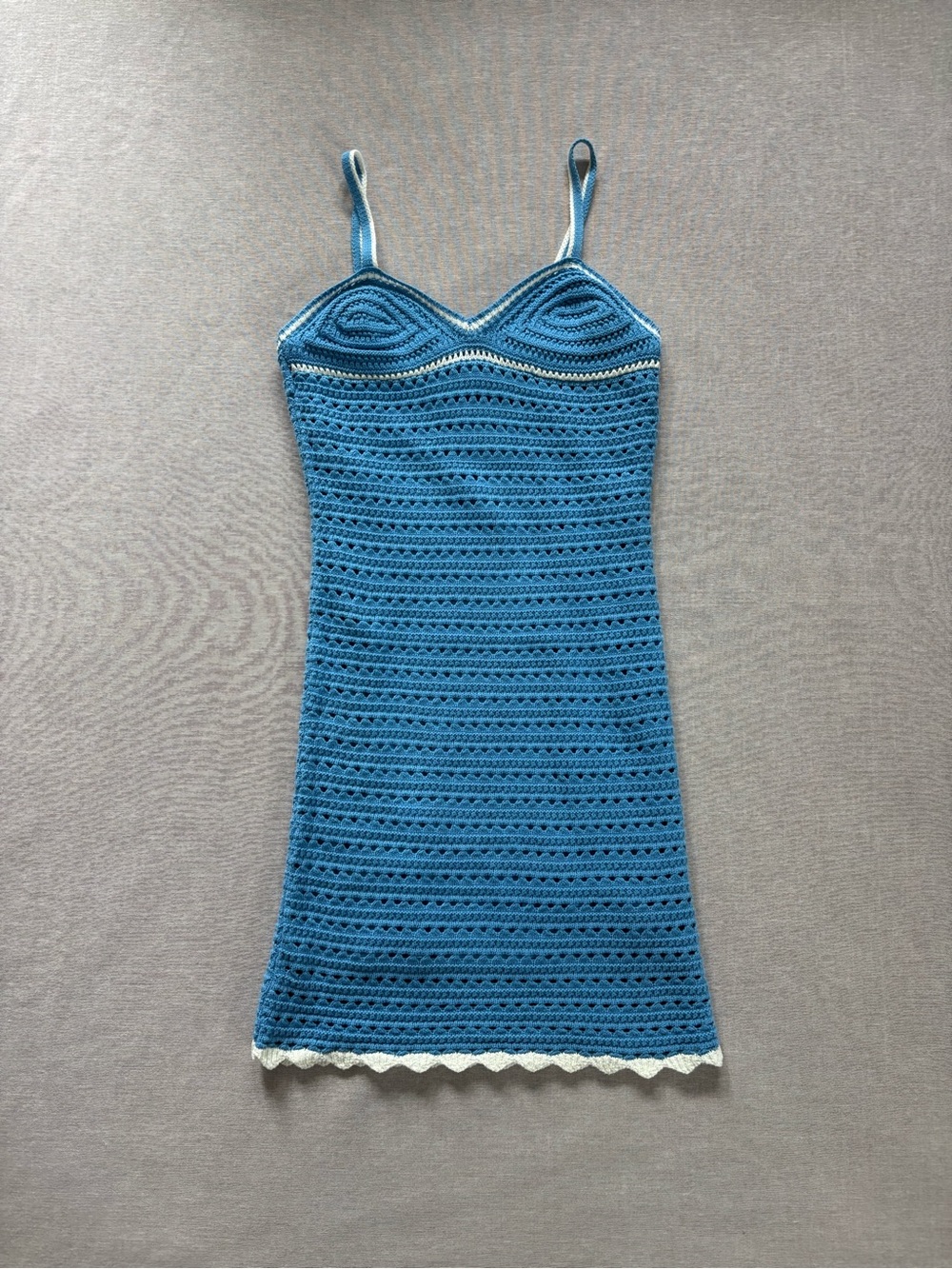 Willow & Wind blue crochet bustier dress.